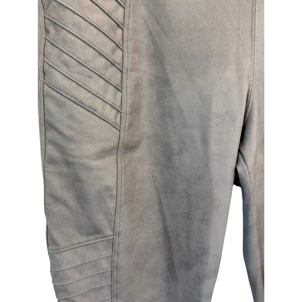 Athleta Delancey Moto Leggings Taupe Zip Pocket Size Small